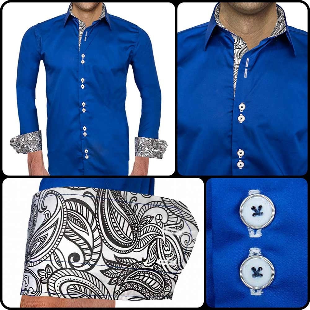 White and navy dress shirt 2025