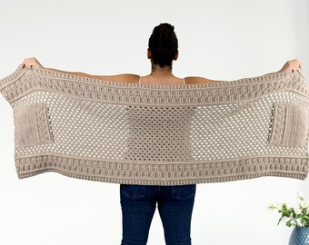 Crochet Pocket Shawl Pattern, Pockets Scarf, Scarf With Pockets, Shawl Pattern, Bulky Scarf Pattern, Crochet Shawl Pattern