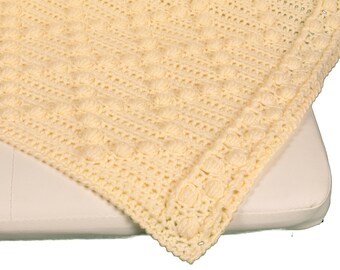 Crochet Pattern, Crochet Blanket Pattern, Baby Crochet Blanket, Easy Crochet Blanket, Crochet Blanket with Bobbles, Diamond Crochet Blanket