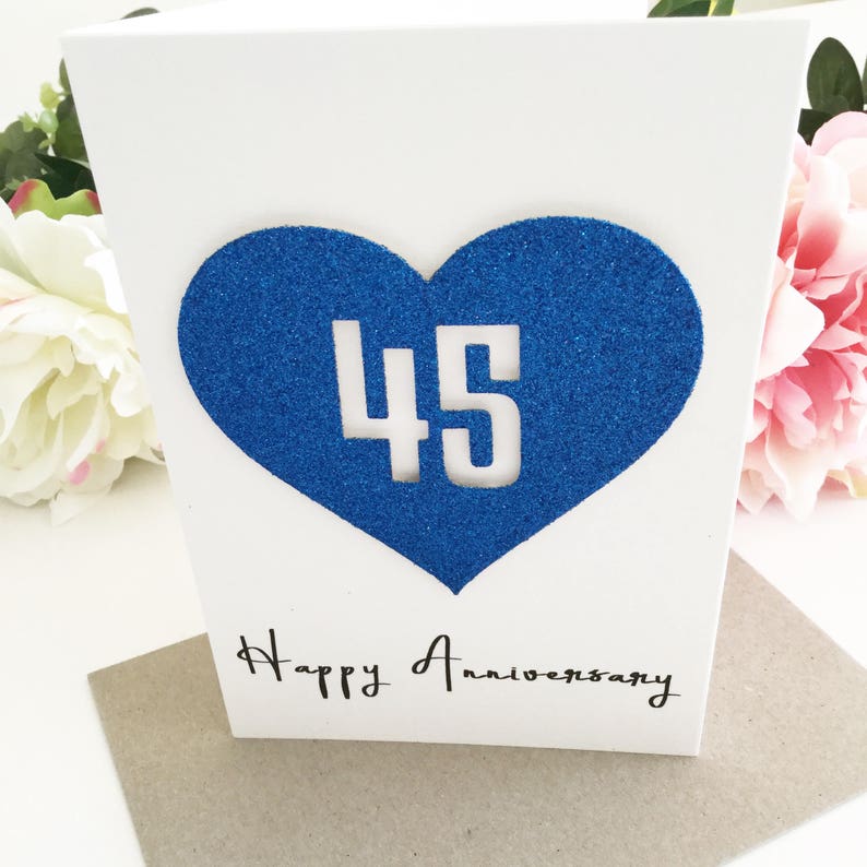 Handmade 45th Anniversary Card Personalised 45th Wedding