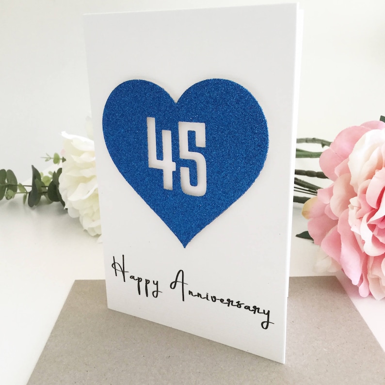 Handmade 45th Anniversary Card Personalised 45th Wedding