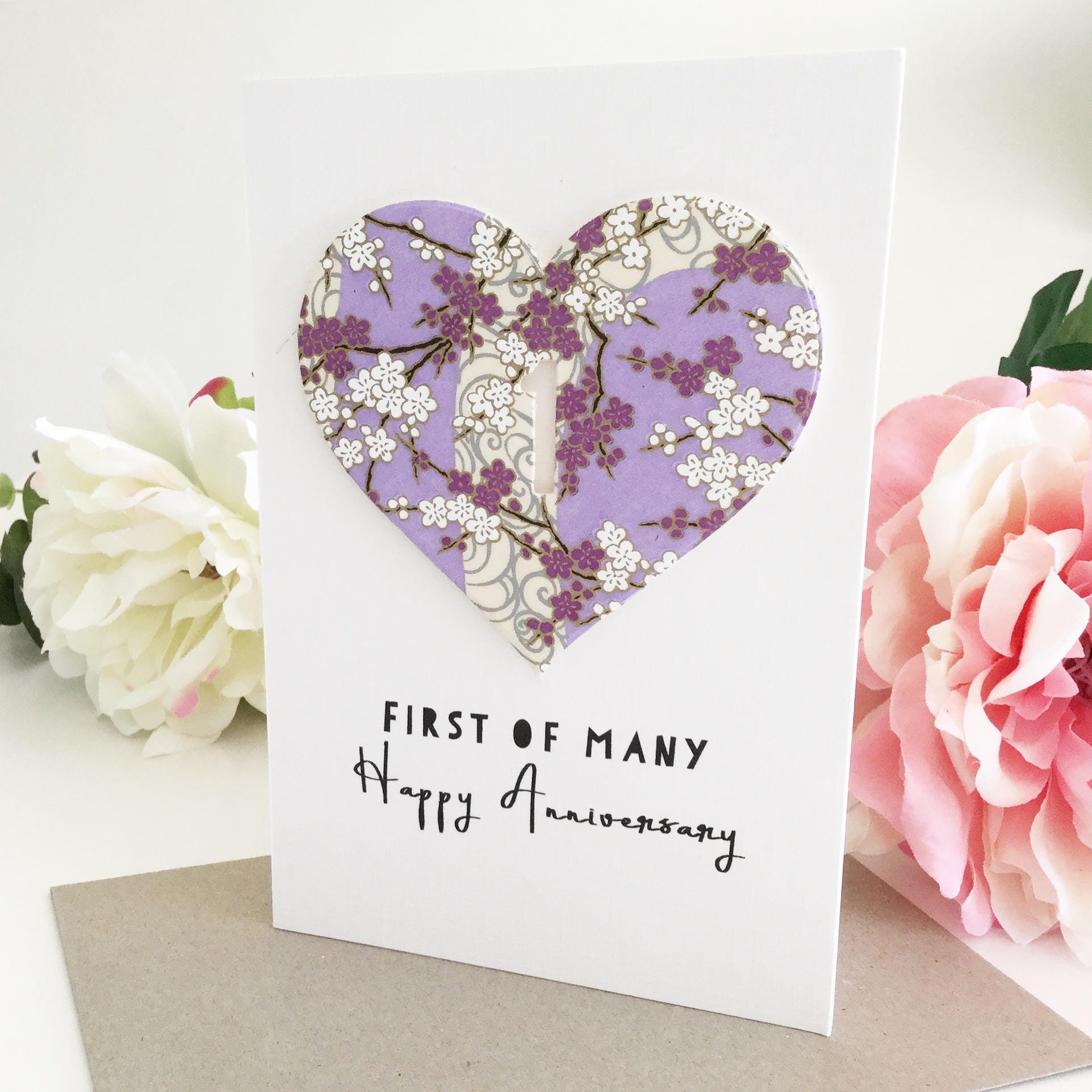 1st Anniversary Card 1st Anniversary Gift for Couple One Etsy
