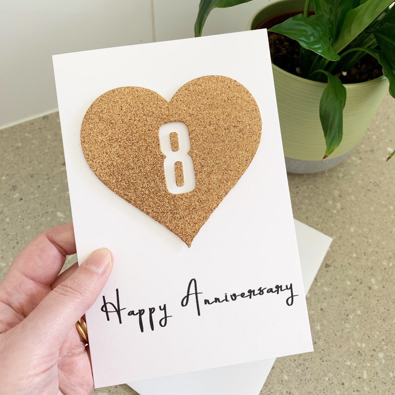 8th Wedding Anniversary Card Milestone annivesary Happy | Etsy