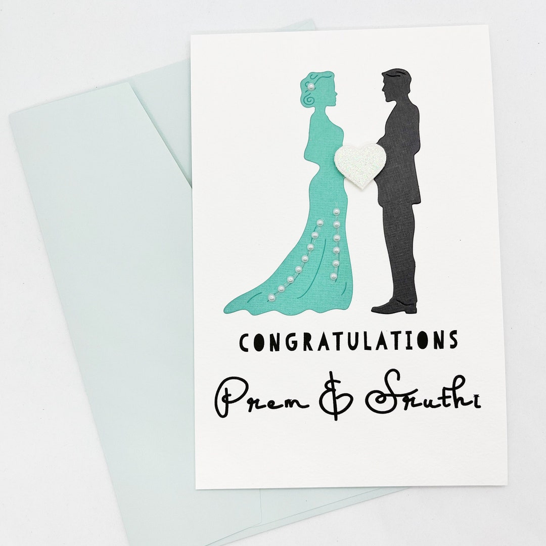 Handmade Wedding Congratulations Card for Bride and Groom - Etsy