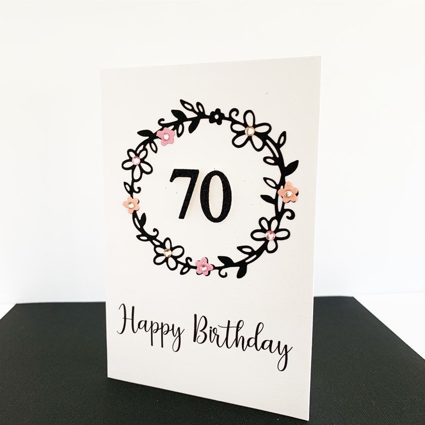 70th Birthday Personalised 70 card Birthday Card for Her