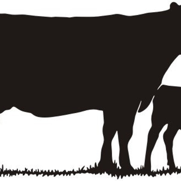 Kuh und Kalb Dxf EPS JPEG Einteiler schneiden Digital Download Vinyl Fräser CNC-Fräser