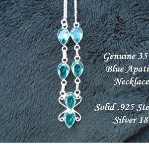 30 ct Blue Apatite Necklace image 1