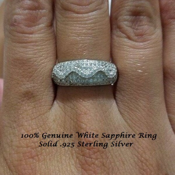 Echte weiße Saphir-Ring