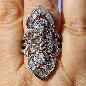 Large White Sapphire Ring