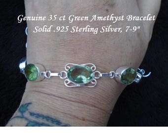 35 ct Green Amethyst Bracelet