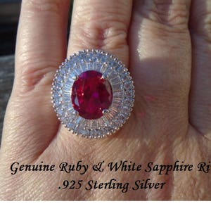 Ruby Or Blue & White Sapphire Ring