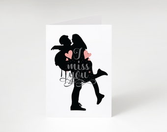 I Miss You Military Greeting Card, Military Greeting Cards, Bootcamp, Military Spouse Cards, Army Wife Card