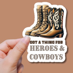 Military Spouse Heroes & Cowboys Boots Stickers