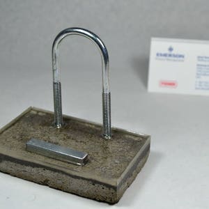 Concrete Business Card Holder Stand | Office Gift | Office Decor | Desk Top Decor | Corporate, Executive, Construction Gift | Metal Accent