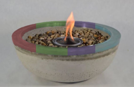 Concrete Fire Bowl Choose Color Fire Pit Tabletop Fire Etsy