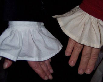 Ruffled Shirt Cuffs; Removable Shirt Cuffs; Victorian; Edwardian; Steampunk; Pirate
