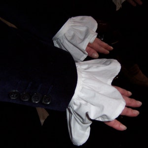 Ruffled Shirt Cuffs Removable Shirt Cuffs Victorian Edwardian Steampunk Pirate image 4