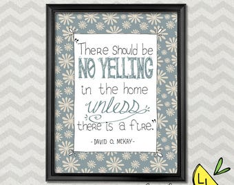 LDS Art, No Yelling Quote, Pink Stars, Printable Art, Bold Font, Hand drawn, Coloring Page, Positive Quotes, Printable Art Quotes, lds gifts