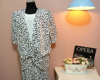 Black and White Dots Vintage Dress For Women 1960s