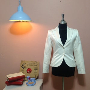 Chaqueta blanca, chaqueta vintage, chaquetas, chaqueta blanca retro, chaqueta vintage para mujer de los años 90, trajes formales, moda de los años 90, envío gratis, talla XS-S