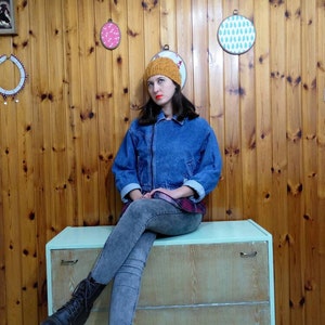 Chaqueta de mujer, chaqueta vintage, chaqueta vaquera, chaqueta vintage azul de la vieja escuela para mujer, años 80, conjuntos de calle, moda de los años 80, envío gratuito