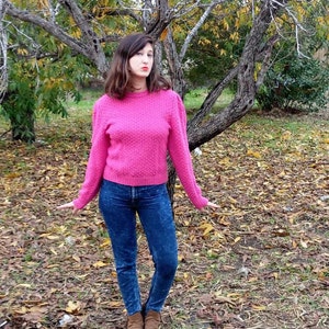 Sweater.Vintage Sweater.Pink Feminine Vintage Sweater For Women 1960s.Pink Sweater.Vegan Clothes.60s.Womens Sweater.Free Shipping image 2