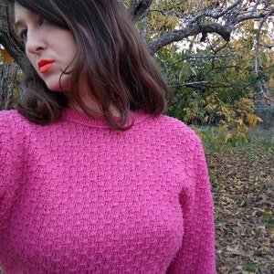 Sweater.Vintage Sweater.Pink Feminine Vintage Sweater For Women 1960s.Pink Sweater.Vegan Clothes.60s.Womens Sweater.Free Shipping image 4