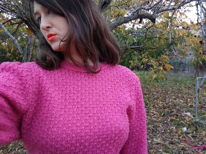 Sweater.Vintage Sweater.Pink Feminine Vintage Sweater For Women 1960s.Pink Sweater.Vegan Clothes.60s.Womens Sweater.Free Shipping image 4