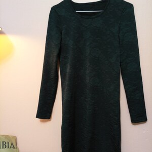 Mini dress .Vintage Dress.90's Dress. Dark Green Dress. 1990 Dress. 1990 Womens dress. Dark Green Vintage Dress For Women 1990's Size XXS image 4