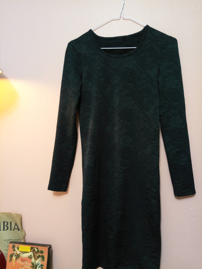 Mini dress .Vintage Dress.90's Dress. Dark Green Dress. 1990 Dress. 1990 Womens dress. Dark Green Vintage Dress For Women 1990's Size XXS image 4