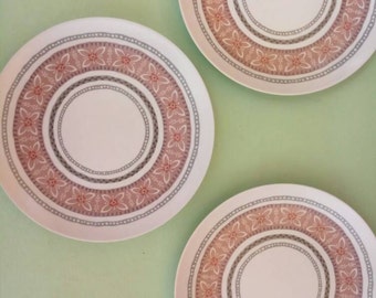 6 Vintage Plate, Plate Set, Plate, Printed floral plate Japan Noritake, authentic, Limited edition, Ready for dinner, 6 Plates, Pink, 80s