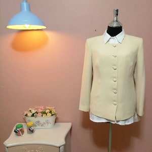 Chaqueta color crema, chaqueta vintage, chaquetas retro, chaqueta vintage para mujer años 60, trajes formales, moda de los años 60, envío gratis, talla L