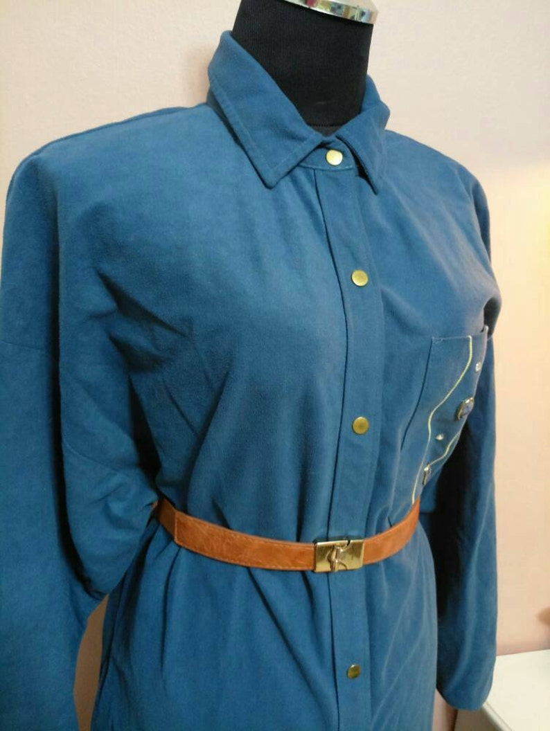 SALE 1980 Dress .Vintage Dress.Blue Dress.80/'s Dress.Women/'s Vintage Clothing.Vintage 1980 Deess.Blue Oversize Dress.Free Shipping   Size OS