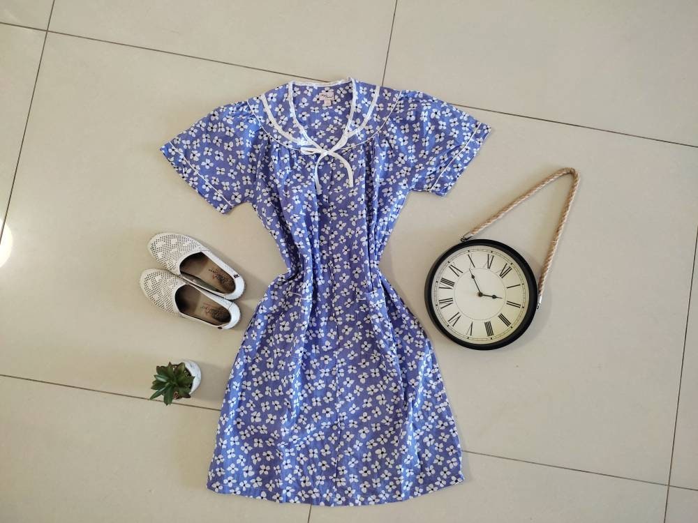 Piano Blue Pattern Print Women Long Robe