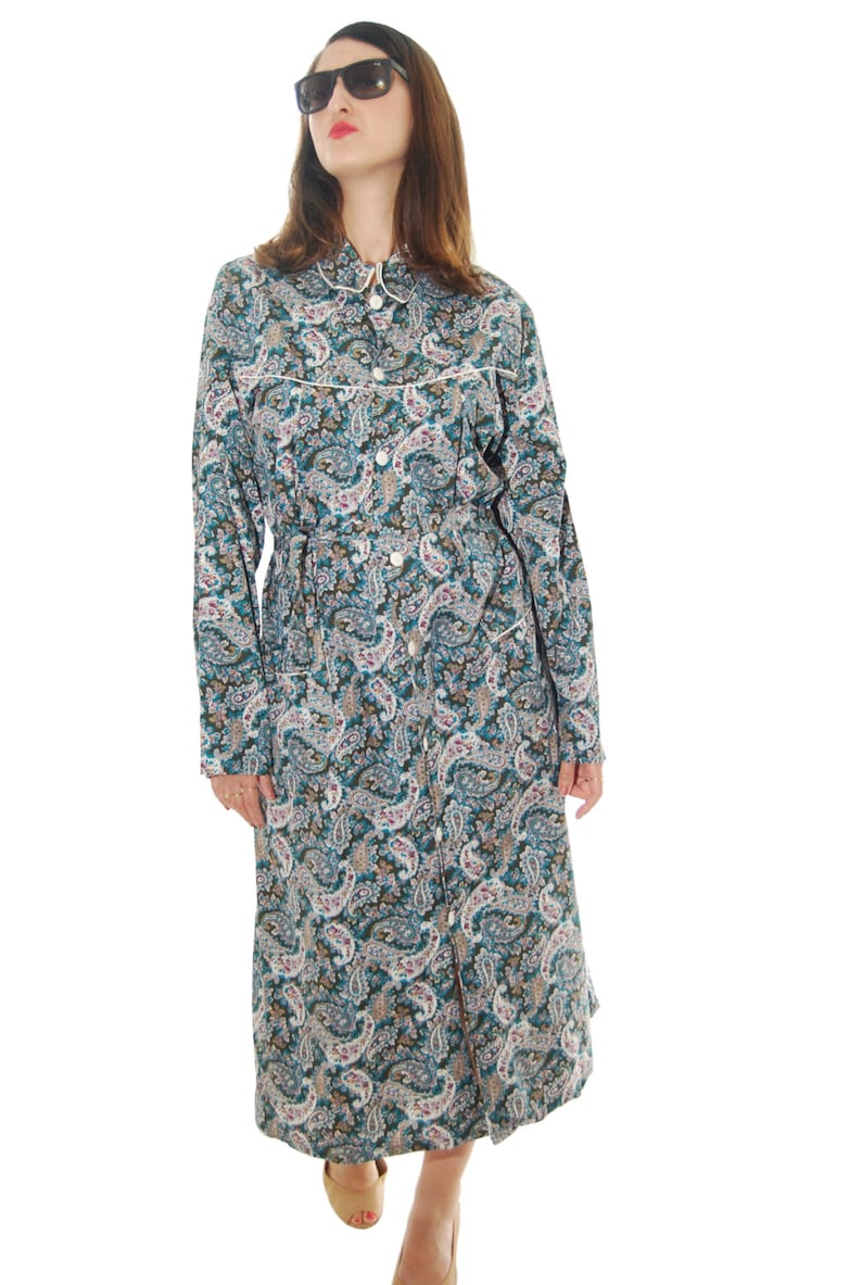 1960 Vintage Dress.60/'s Dress.Women/'s Dresses.Mix Color Paisley Print Vintage Dress 1960s.Free Shipping.Size OS