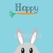 HAPPY Wall Decor, Bunny Print, Bunny Wall Print, Digital Illustration ...