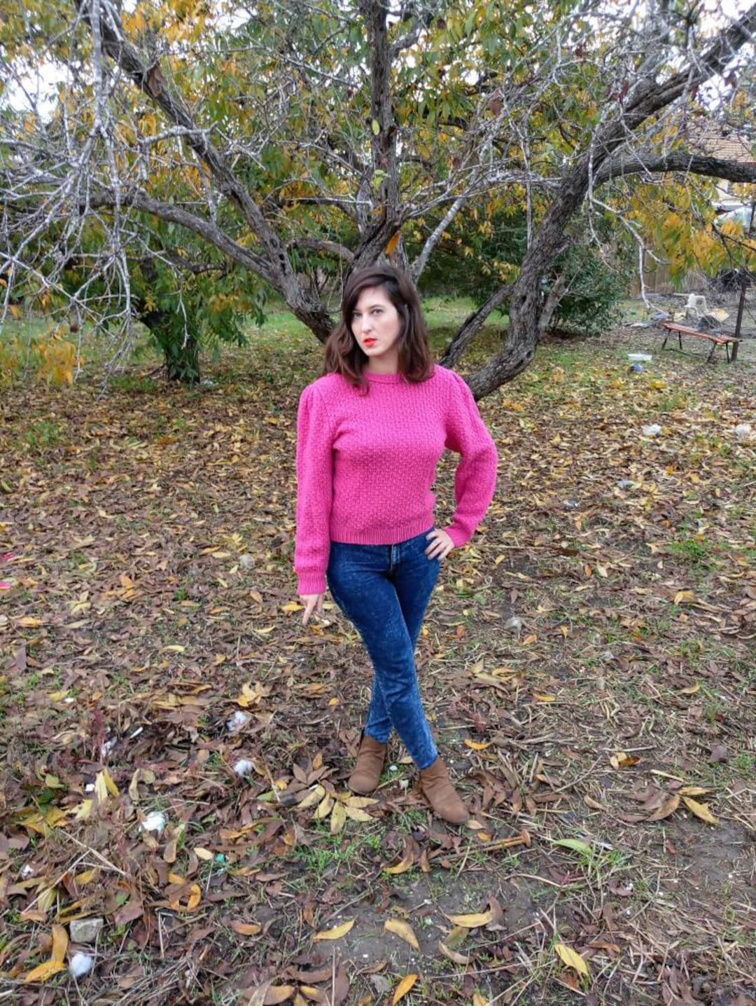 Sweater.vintage Sweater.pink Feminine Vintage Sweater for Women 1960s.pink Sweater.vegan Clothes