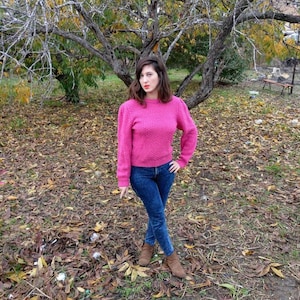 Sweater.Vintage Sweater.Pink Feminine Vintage Sweater For Women 1960s.Pink Sweater.Vegan Clothes.60s.Womens Sweater.Free Shipping