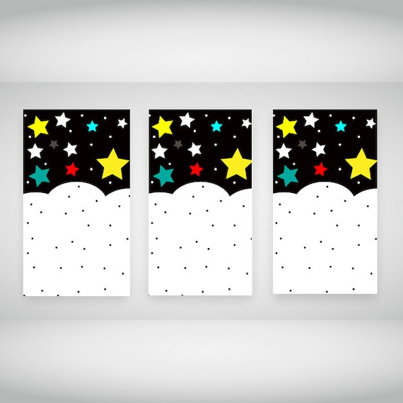 Stars Print, Black and White, Modern Printable,Sters, Stars Poster, Kids Wall Art, Black Star Print,Digital Print, Wall Art, Wall Hanging