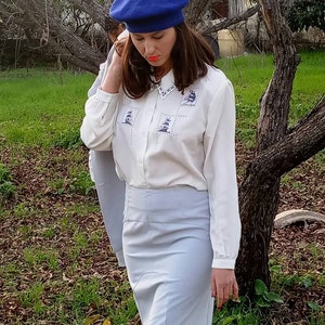 SALE Women Blouse. Vintage White shirts,White embroidery  Design Vintage Shirt For Women 1970s,70s Fashion, Vintage blouse, Blouses, Retro