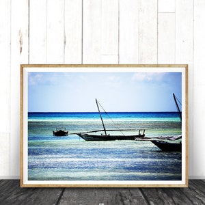 Boat Photography, Bathroom Art, Nautical Decor, Boat Print, Wall Art, Aqua Decor, Africa, Boat Print, Sea Poster, livingroom Wall Art, Gift