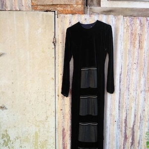 Maxi Dress.Vintage Dress.Navy Dress. Winter Dress.90s Dress.90s.Design Dress.Long Glamor Vintage Dress For Women 1990s.Free Shipping.Size S