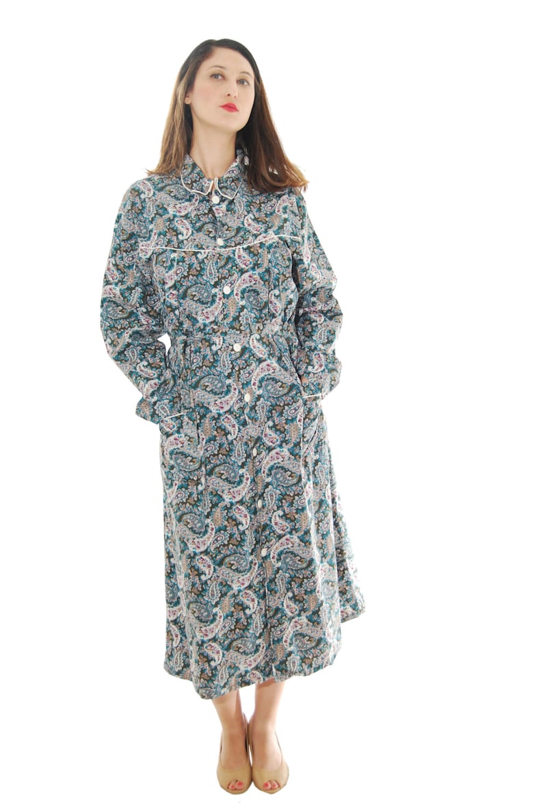 1960 Vintage Dress.60/'s Dress.Women/'s Dresses.Mix Color Paisley Print Vintage Dress 1960s.Free Shipping.Size OS