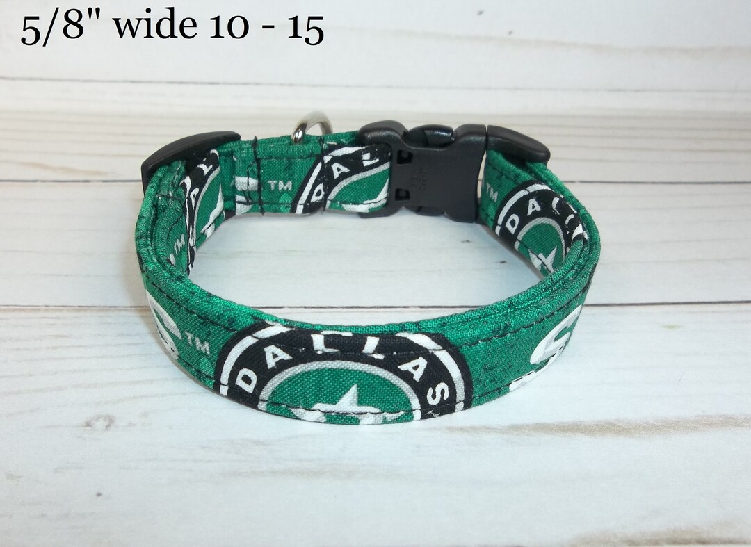 Dallas Stars Hockey Dog Collar Custom Made by Terri's Dog Collars
