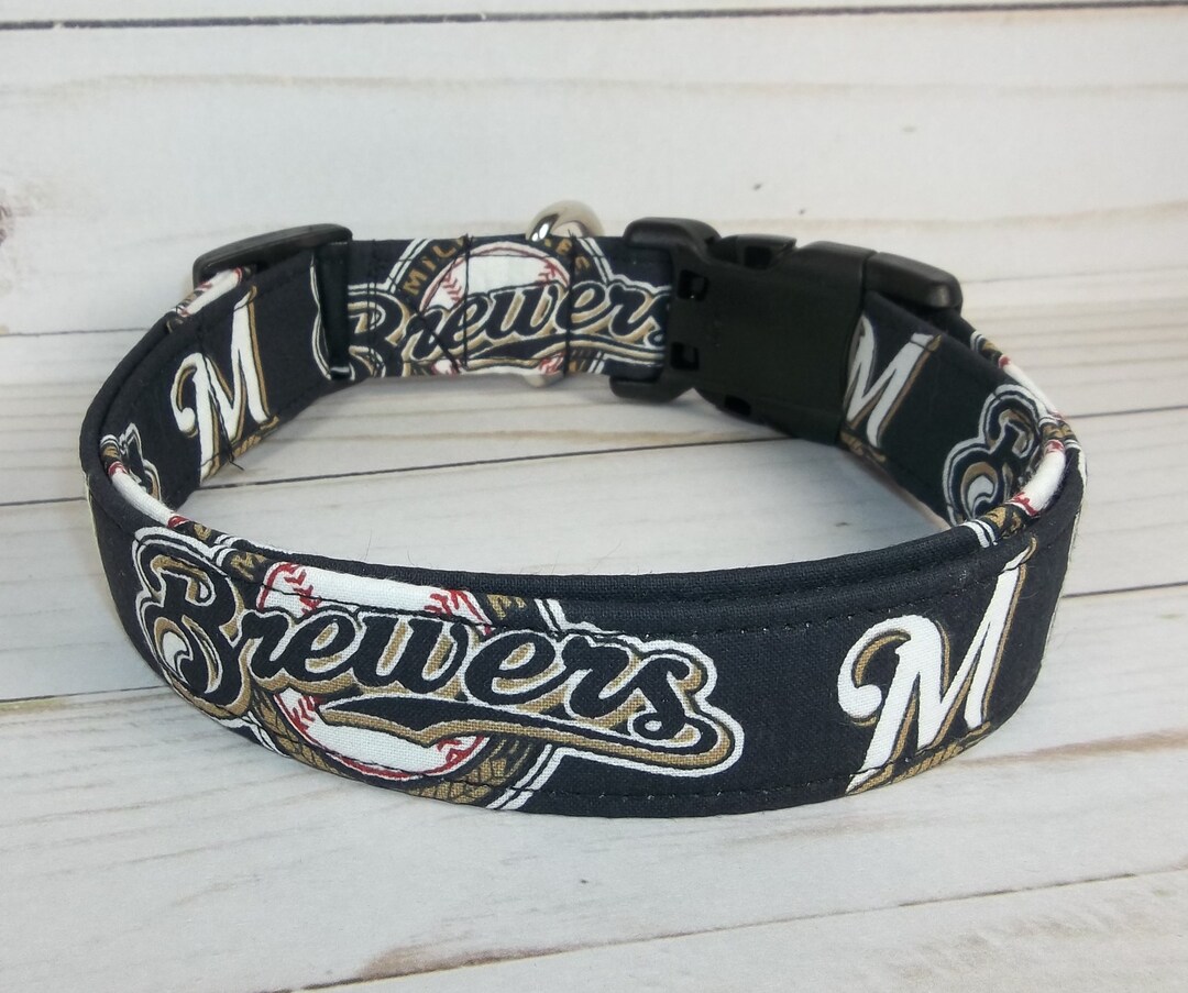 Milwaukee Brewers MLB Dog Collar Handmade by Terri's Dog Collars