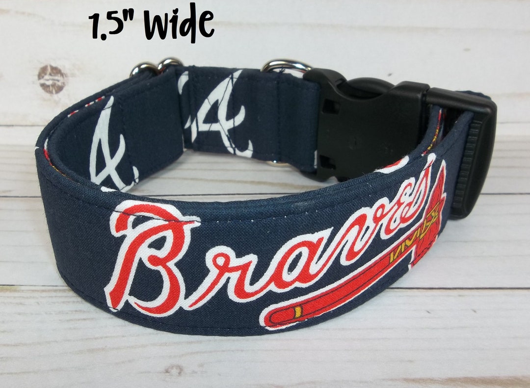 Atlanta Braves MLB Dog Collar Handmade by Terri's Dog Collars
