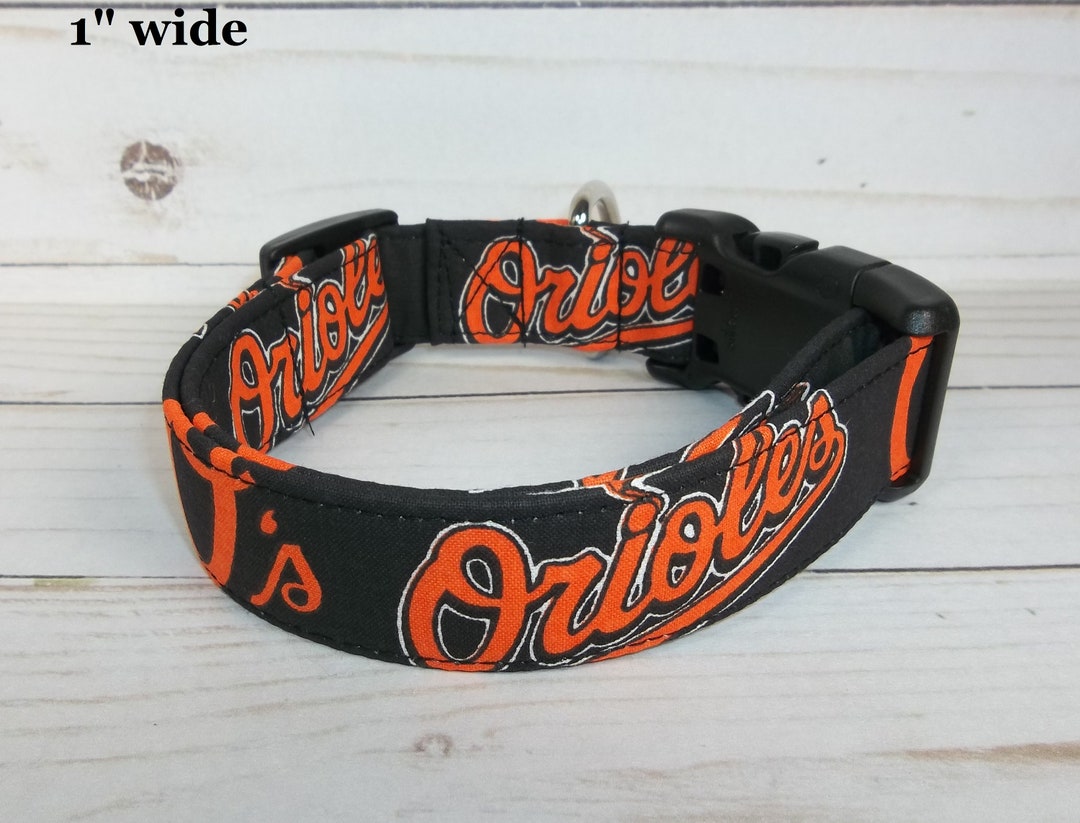 Baltimore Orioles MLB Dog Collar Handmade by Terri's Dog Collars
