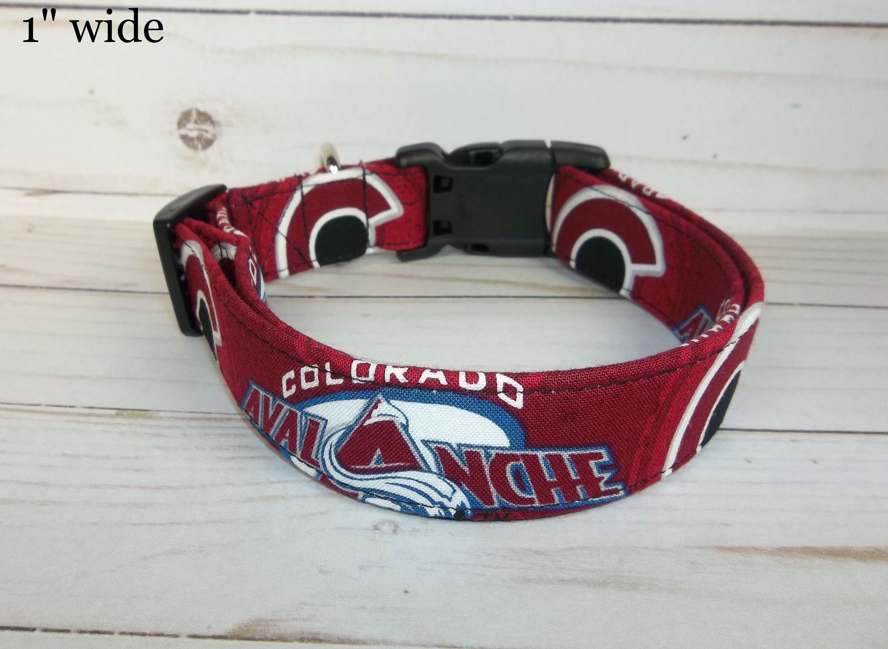 Colorado Avalanche Dog Collar Custom Made by Terri s Dog Collars Adjustable NHL Hockey Fabric Boy Girl Gift Team Spirit Etsy