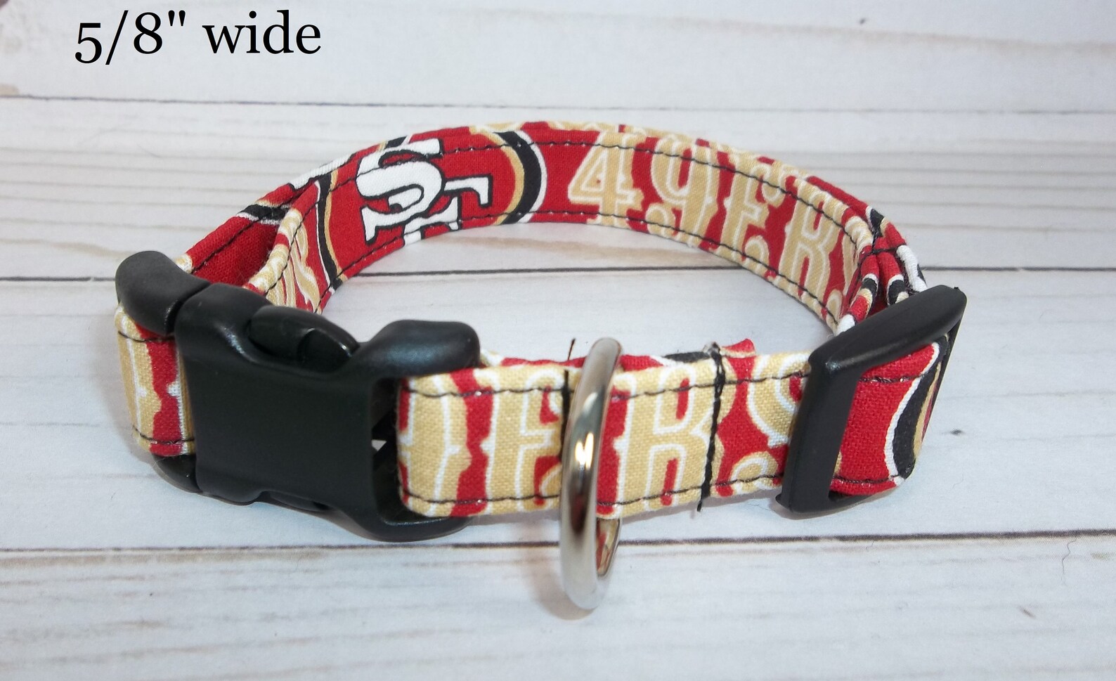 San Francisco 49ers NFL Dog Collar Handmade by Terri's Dog Etsy