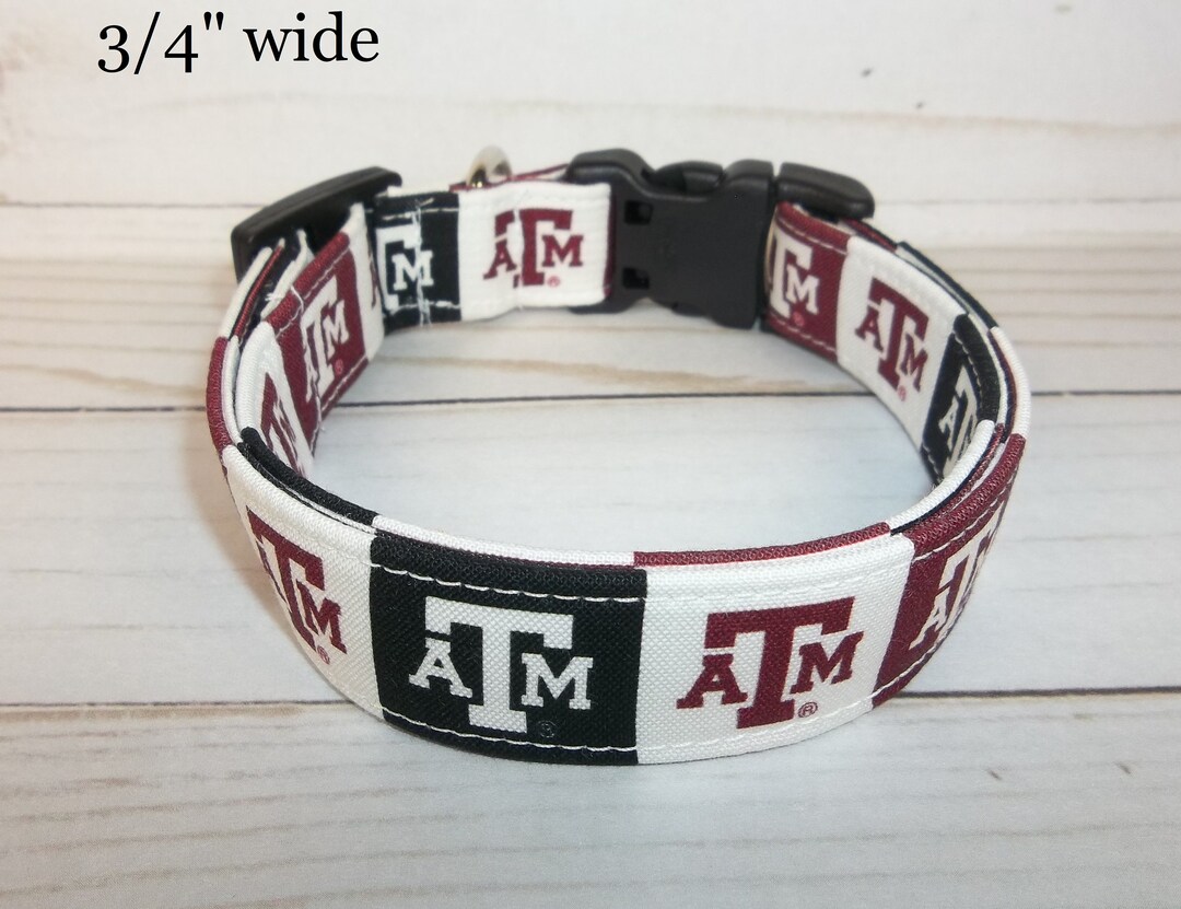 TEXAS A & M Aggies Dog Collar Custom Made by Terri's Dog Collars Adjustable University Football